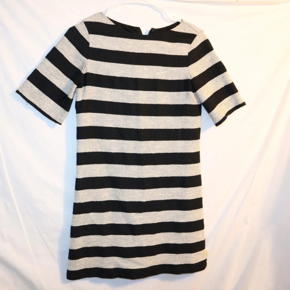 Alice & Olivia Mini Dress Black White Stripes Size 0 - Picture 4 of 13